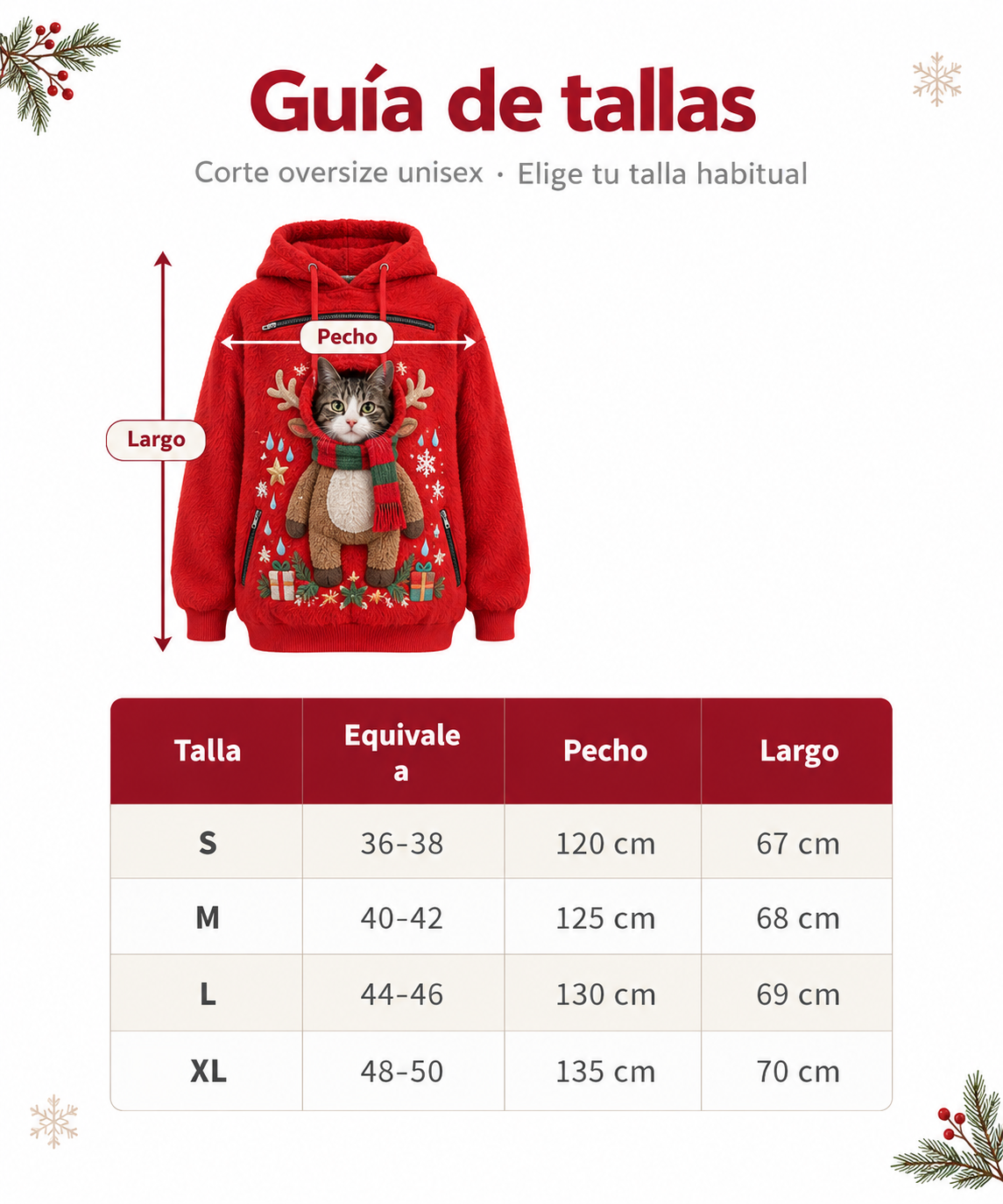 Sudadera Navideña Reno · Lleva a tu Gato Contigo