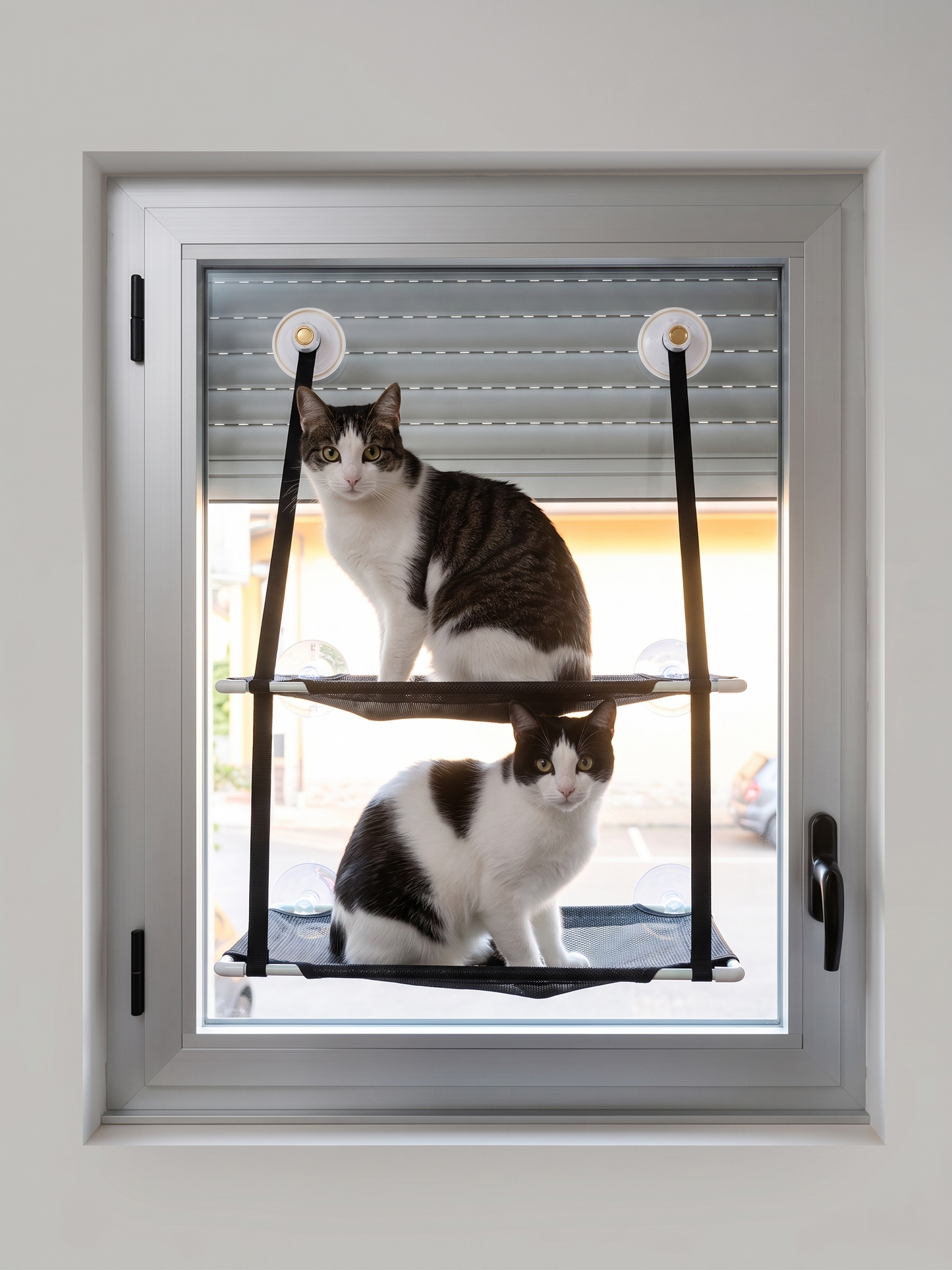 Mirador doble para gatos — Doble Nivel, Soporta 25 kg