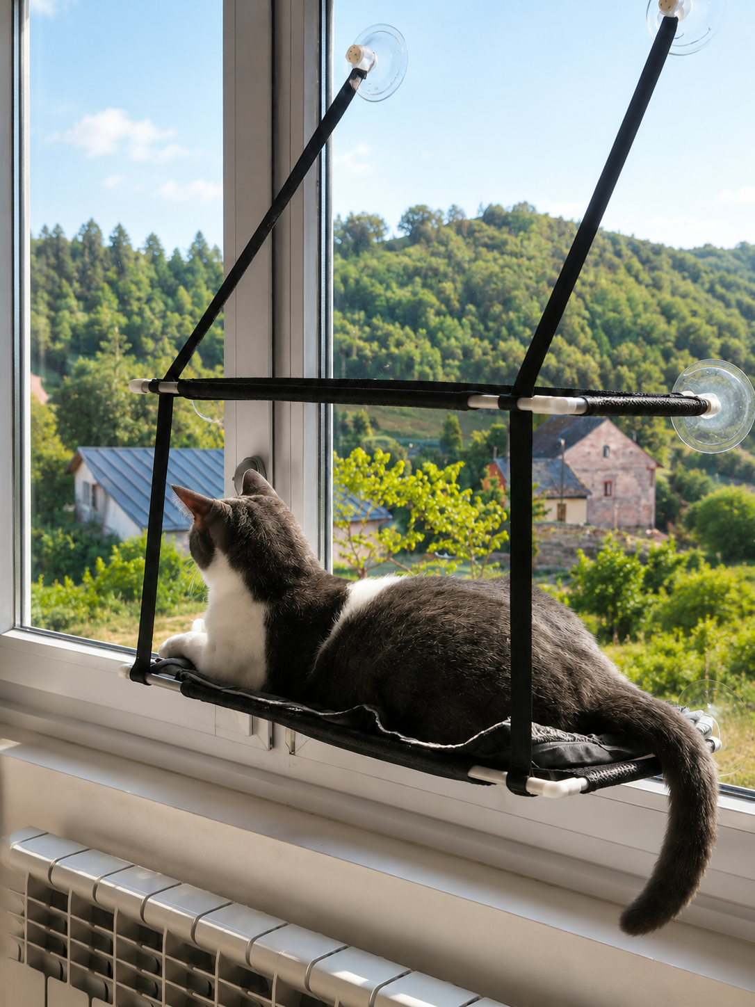 Mirador doble para gatos — Doble Nivel, Soporta 25 kg