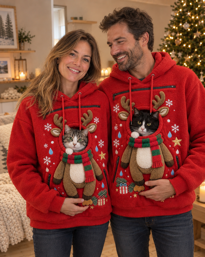 Sudadera Navideña Reno · Lleva a tu Gato Contigo