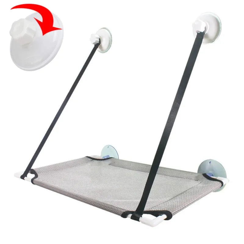 Detalle ventosa de silicona industrial hamaca para gatos soporta 25 kg
